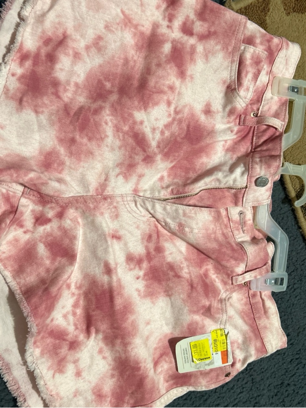 Signature by Levi Strauss Pink Tie-Dye High-Rise Denim Shorts